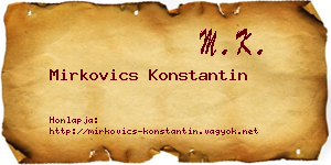 Mirkovics Konstantin névjegykártya